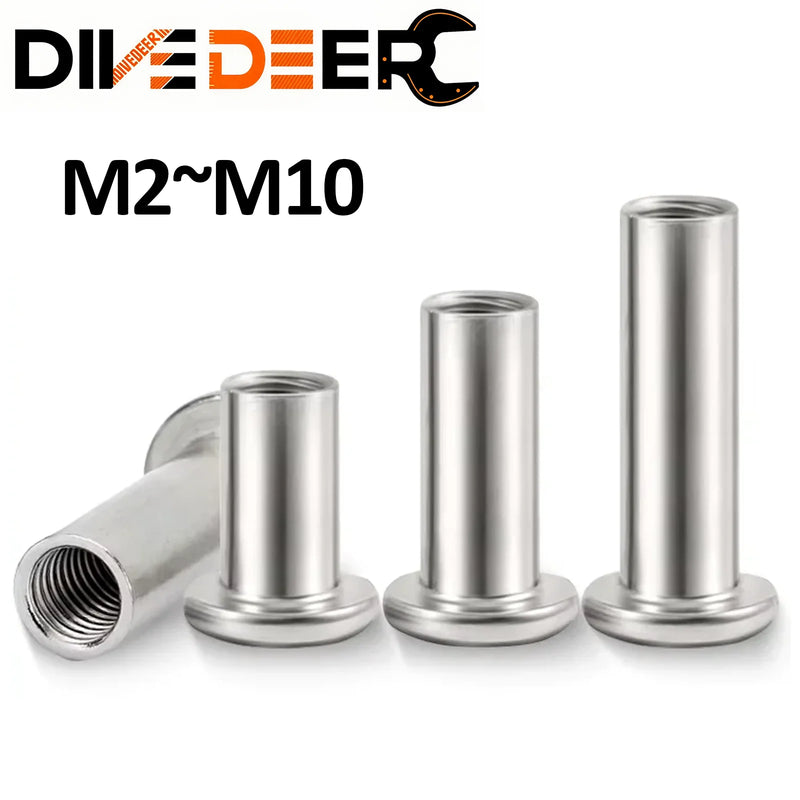 Binding Barrel Nut M2 M3 M4 M5 M6 M8 M10 304 Stainless Steel Hex Socket Cap Furniture Rivet Insert Nut for TV Wall Mount