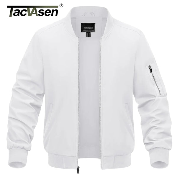 TACVASEN Spring Baseballl Jackets Mens Windbreaker Hiking Trekking Fishing Jackets Outdoor Full Zip Casual Coats Outwear Tops