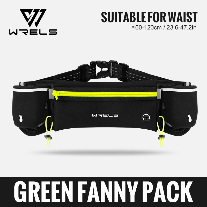 WRELS Outdoor Sports Running Waterproof Utralthin Waist Bag Runner Belt Hydration Running Belt with Water Bottle Running Pack