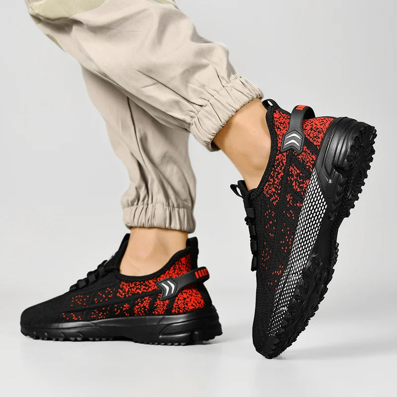 Men's plus size breathable casual sneakers spring summer mesh outdoor racing running shoes student lightweight speed sports shoe