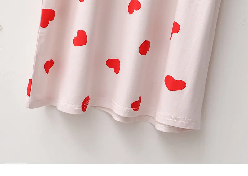 Modal Long-sleeved Women Nightgown Sweet Heart Ladies Room Wear Home Clothes Loose Comfortable Night Dress Lounge Nightshirt