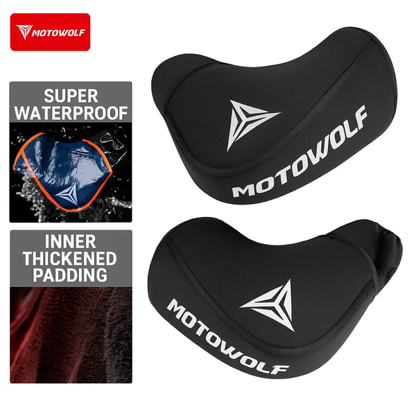 គម្របការពារដៃចង្កូតម៉ូតូ Motowolf គម្របដៃការពារទឹកជ្រាបខ្យល់រដូវរងាក្តៅឆ្លុះបញ្ចាំងសមជាសកលសម្រាប់ម៉ូតូស្កូតឺ