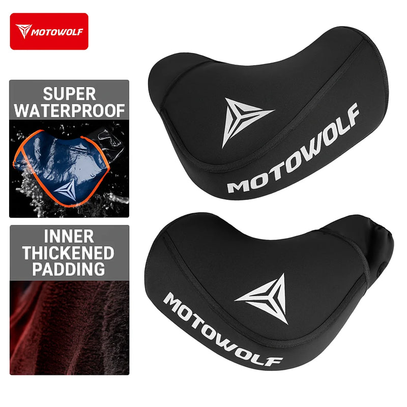 គម្របការពារដៃចង្កូតម៉ូតូ Motowolf គម្របដៃការពារទឹកជ្រាបខ្យល់រដូវរងាក្តៅឆ្លុះបញ្ចាំងសមជាសកលសម្រាប់ម៉ូតូស្កូតឺ