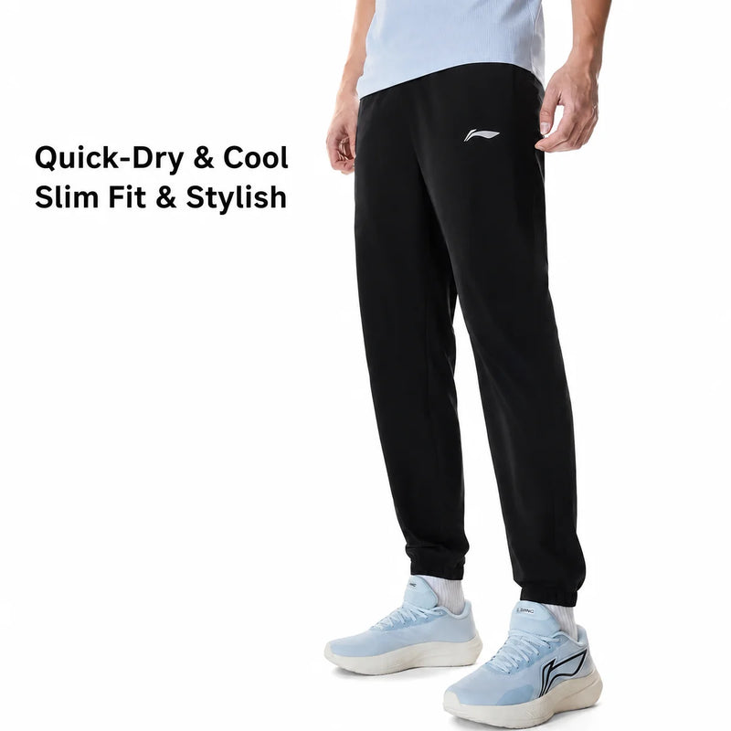 ខោរត់អាជីពបុរស Li-Ning LN COOL 88.3% ប៉ូលីអាមីត 11.7% អេឡាស្ទីន LN DRY ខោលីនីង AYKW269