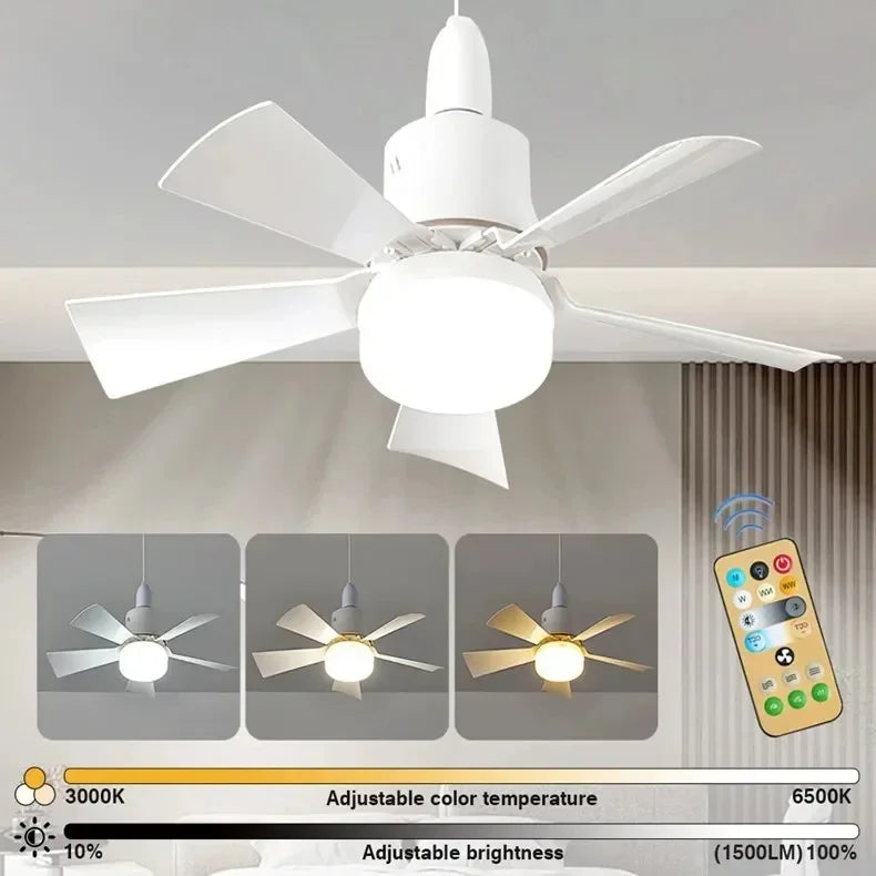 កង្ហារពិដានទំនើប LED ជាមួយឧបករណ៍បញ្ជាពីចម្ងាយ 30W E27 កង្ហារពិដានសម្រាប់បន្ទប់គេង បន្ទប់ទទួលភ្ញៀវ ផ្ទះបាយ ការតុបតែង