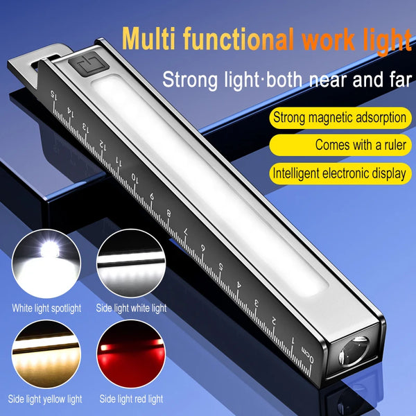 ពិល LED ដែលអាចសាកបានក្រៅផ្ទះ ដែលអាចបត់បាន ជាមួយមេដែក ពិលចល័ត COB ពិលប៊ិចធ្វើការ ពិលបន្ទាត់ពហុមុខងារ