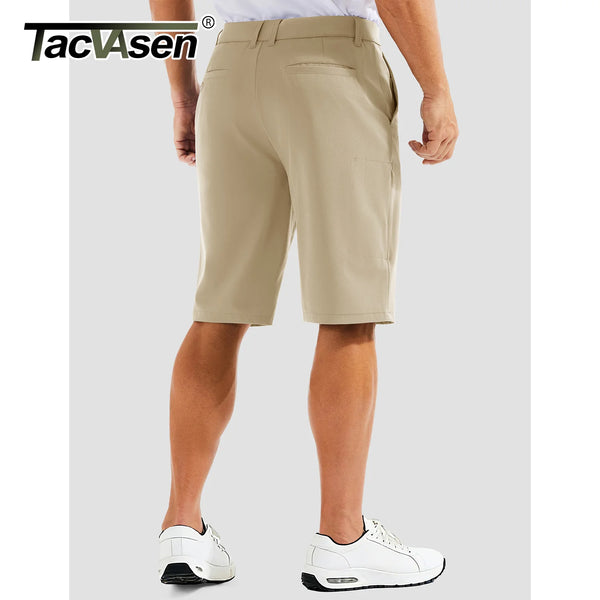 TACVASEN Men's Golf Shorts with 6 Pockets 11 inch Inseam Quick Dry Stretch Casual Work Dress Hiking Shorts for Men Waterproof