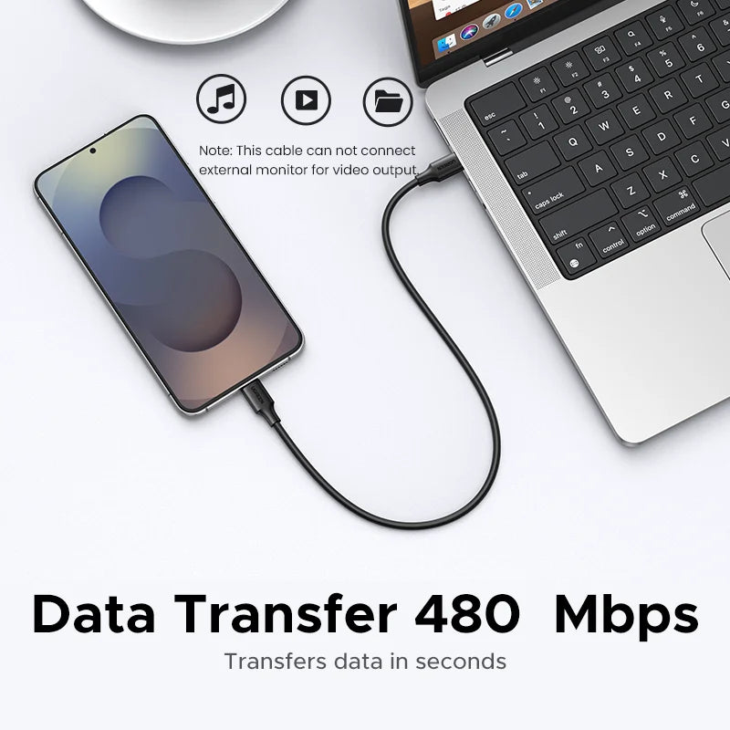 UGREEN PD60W USB C to USB C Cable for iPhone 17 16 MacBook Air Laptop iPad Samsung Xiaomi Poco Fast Charging 5A 3A Type-C Cable