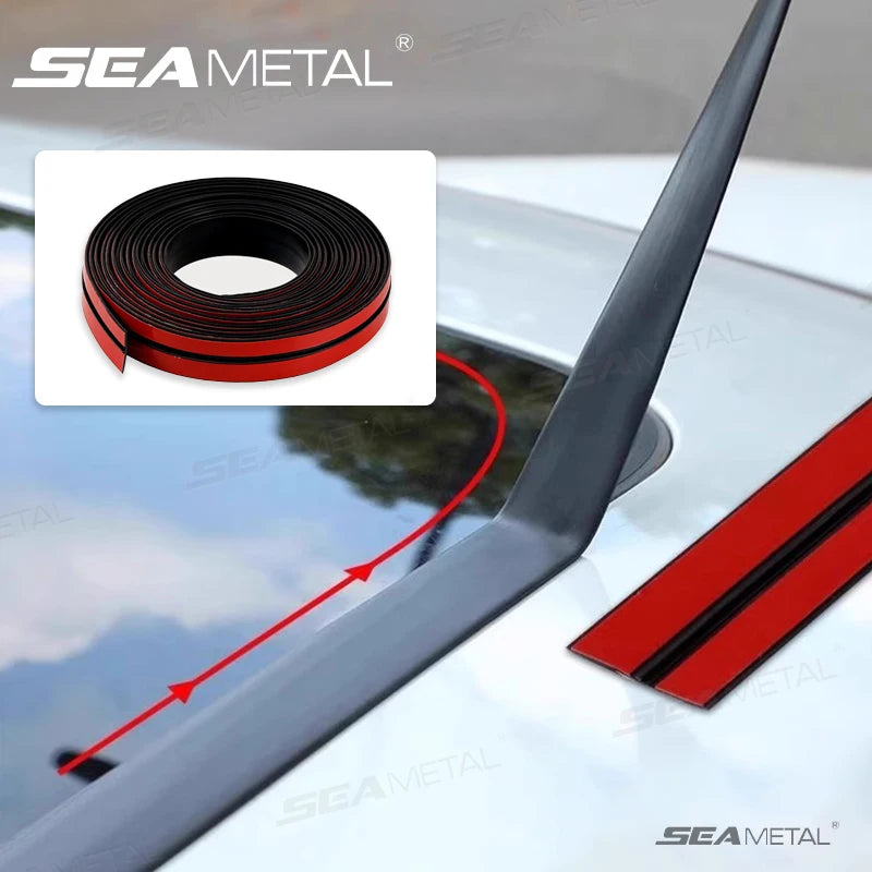 SEAMETAL 2/8M Car Rubber Seal Strips Auto Windshield Roof Rubber Sealing Strip Noise Insulation Car Accessories 14/19/27/30/35mm