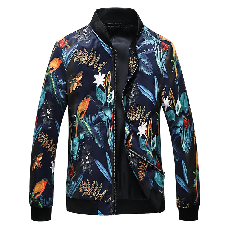 2026 New Baseball Collar Men's Long Sleeve Printed Jacket, Chinese Style Print Zipper Control Coat, Asian Size M-6XL.