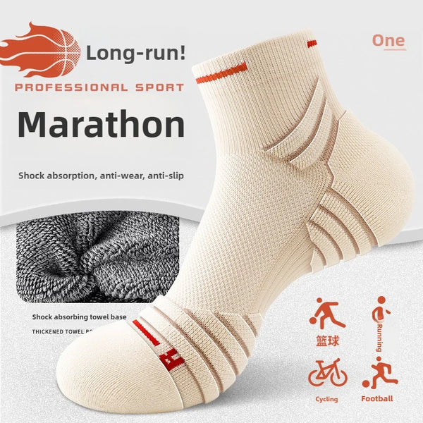WRELS 1/2/3 Pairs Ankle Compression Socks Arch Support Running Socks Men Cushioned Moisture Wicking Breathable Athletic Socks