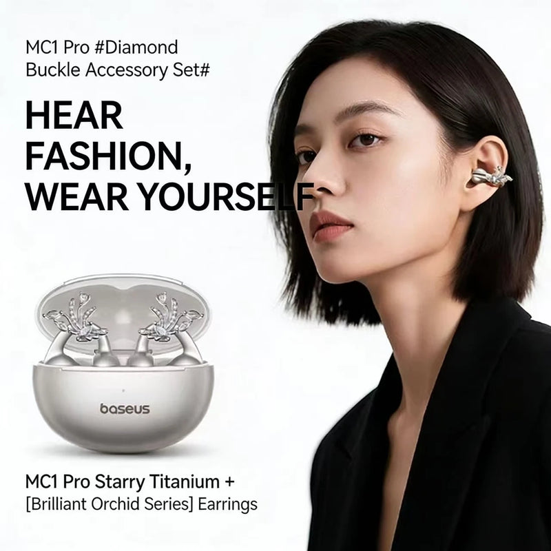 កាសស្តាប់ត្រចៀកឥតខ្សែ Baseus MC1 Pro កាសស្តាប់ត្រចៀកប៊្លូធូសបើកត្រចៀក IP67 ការពារទឹកជ្រាប ENC សំឡេងរំខាន កាសស្តាប់កីឡា លេងបានយូរ