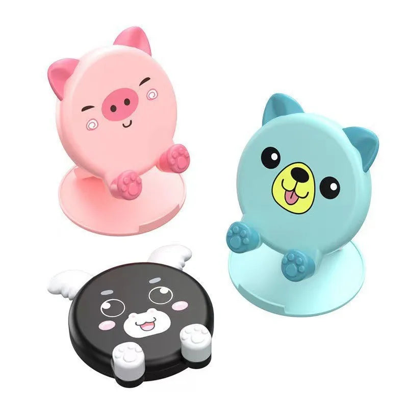 Cartoon Cute Folding Portable Multi Functional Phone Stand with Adjustable Lift And Flat Stand,Multiple Patterns to Choose from