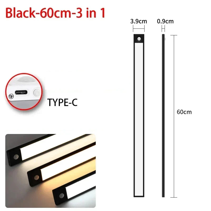 Motion Sensor LED Night Light USB Rechargeable Wireless Wall Mounted for Bedroom Corridor Stairs Bedroom Protection Lighting
