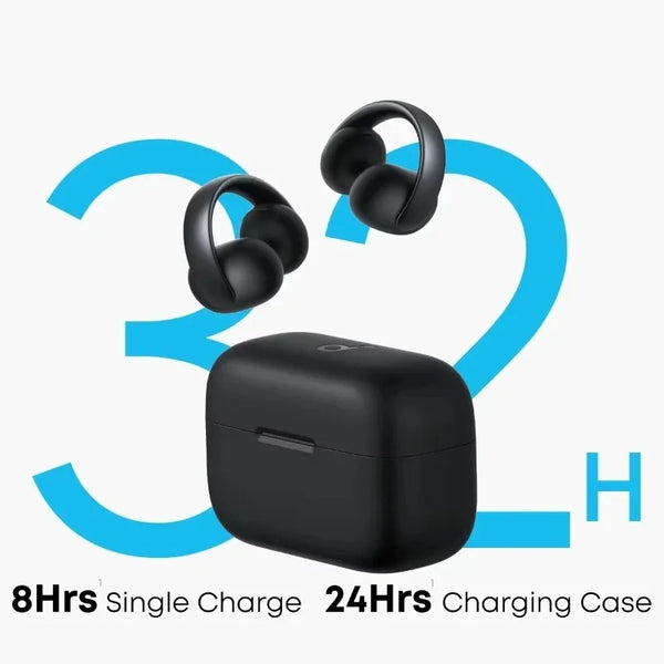 Anker Soundcore កាសស្តាប់ត្រចៀក AeroClip ដើម កាសស្តាប់ត្រចៀកប៊្លូធូសឥតខ្សែ រចនាបែបស្ព័រ ទន់ ងាយស្រួលពាក់