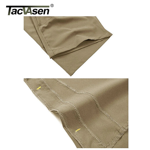 TACVASEN Summer 3/4 Length Quick Dry Mens Capri Shorts Hiking Camping Mountain Work Shorts Zipper Pocket Outdoor Fishing Shorts