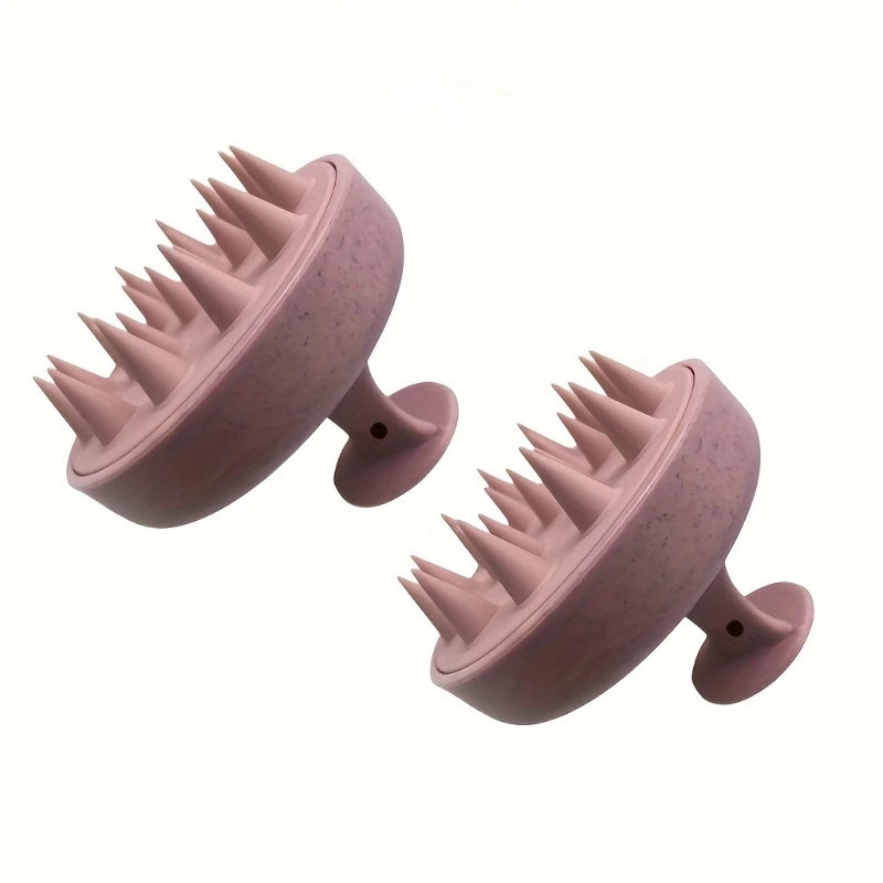 Multicolored Soft Wheat Straw Scalp Massage Brush - Perfect for Hair Cleansing, Exfoliation & Head Scrubbing，Scalp massage brush