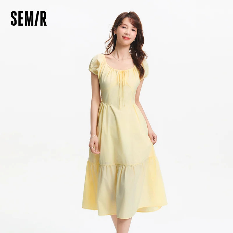 Semir Elegant Dress Women Gentle Summer 2025 New Bowknot U Neck Long Maxi Dress for Special Occasions
