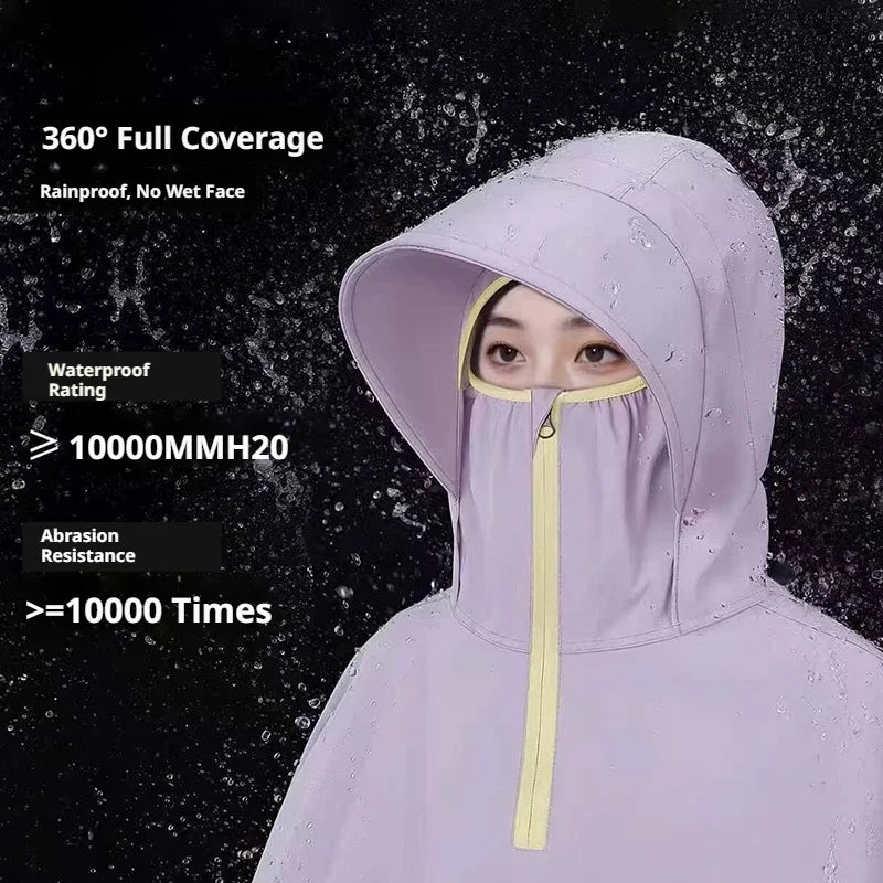 SEAMETAL Universal Thickened Raincoat Upgrade Full Coverage High Neck Rain Cover Waterproof Rainwear for Outdoor Motorcycle Part