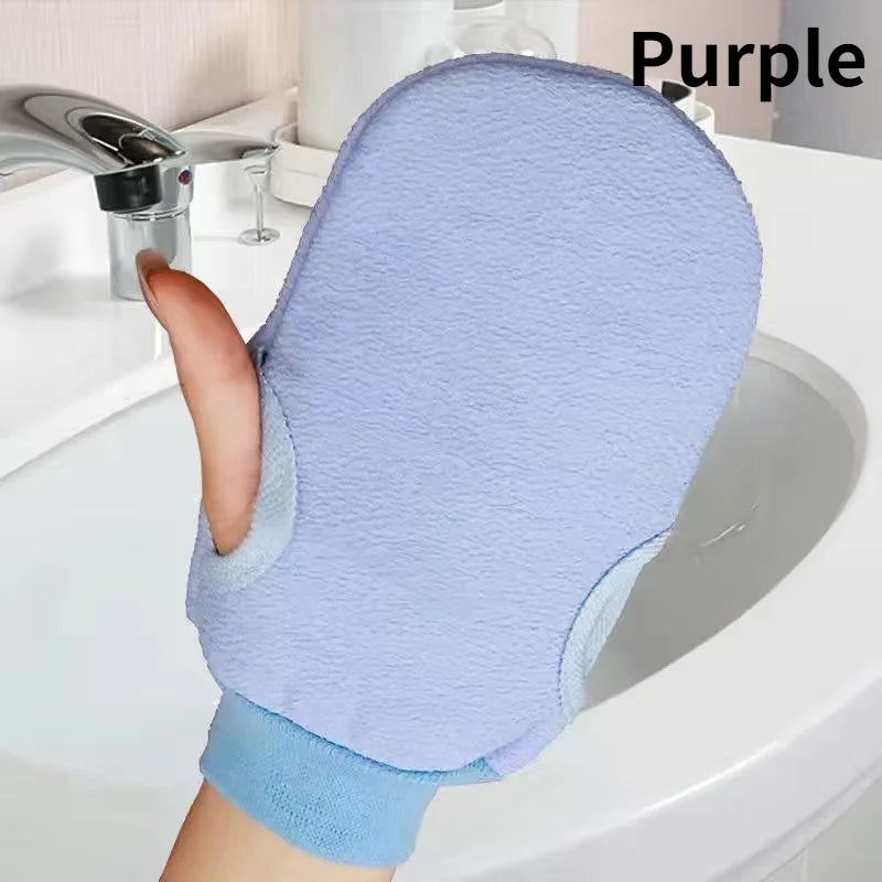 1PC Exfoliating Bath Gloves, Double-Sided Massage Scrub Gloves, Bath Additions, Bath products, four colors to choose from