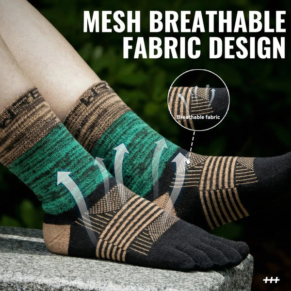 WRELS 1/2/3 Pair Five Finger Socks Athletic Running Breathable Ankle Compression Lightweight Moisture Wicking Anti-Blister Socks
