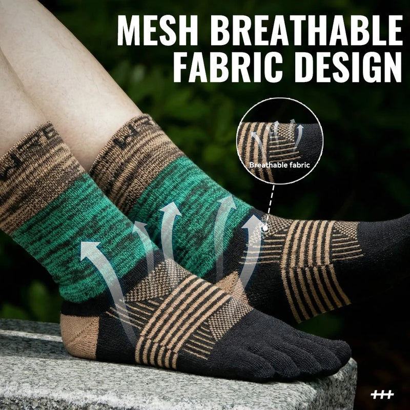 WRELS 1/2/3 Pair Five Finger Socks Athletic Running Breathable Ankle Compression Lightweight Moisture Wicking Anti-Blister Socks