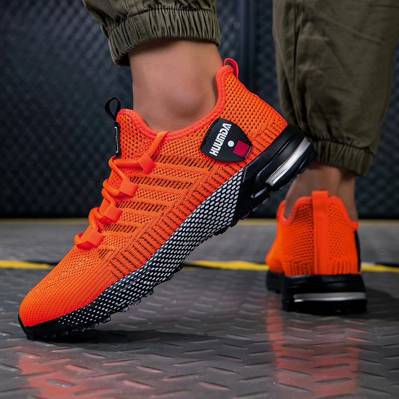 Men Sports Shoes Trend Mesh Breathable Leisure Lace Up Soft Soled Sports Shoes 2026 New Comfortable Versatile Tennis Shoes