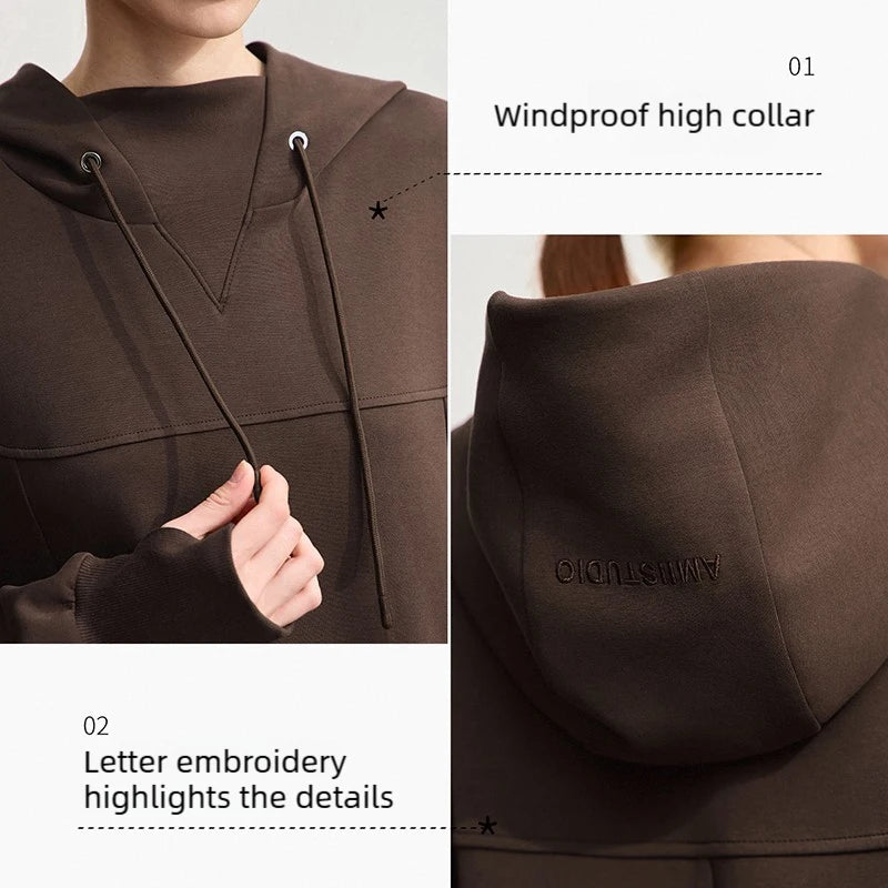 Amii Sweatshirt Dress Woman 2026 Winter New Loose Long Hooded Womens Dresses Cotton Pullover Casual Knit Sweater Dress 12544176