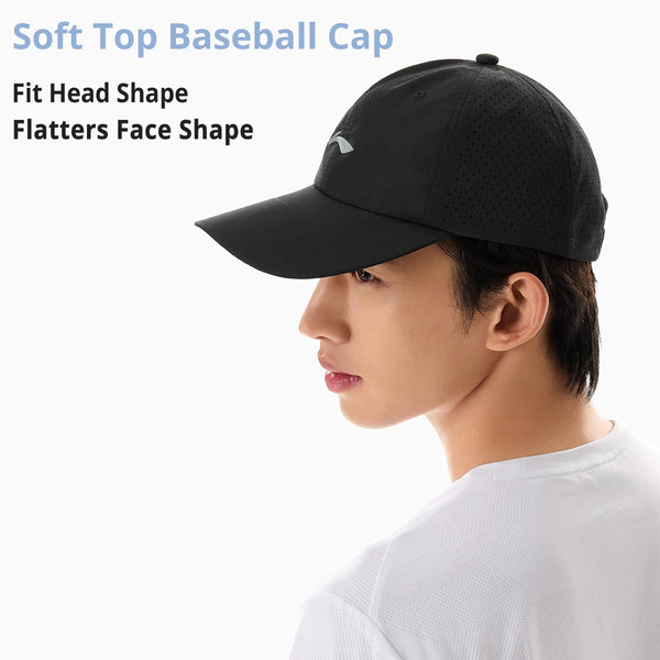 មួកបេស្បលរត់ Li-Ning Unisex ការពារកាំរស្មីយូវី [UPF 50+] 100%Polyester 56-60cm មួក LiNing មានខ្យល់ចេញចូល AMYW111