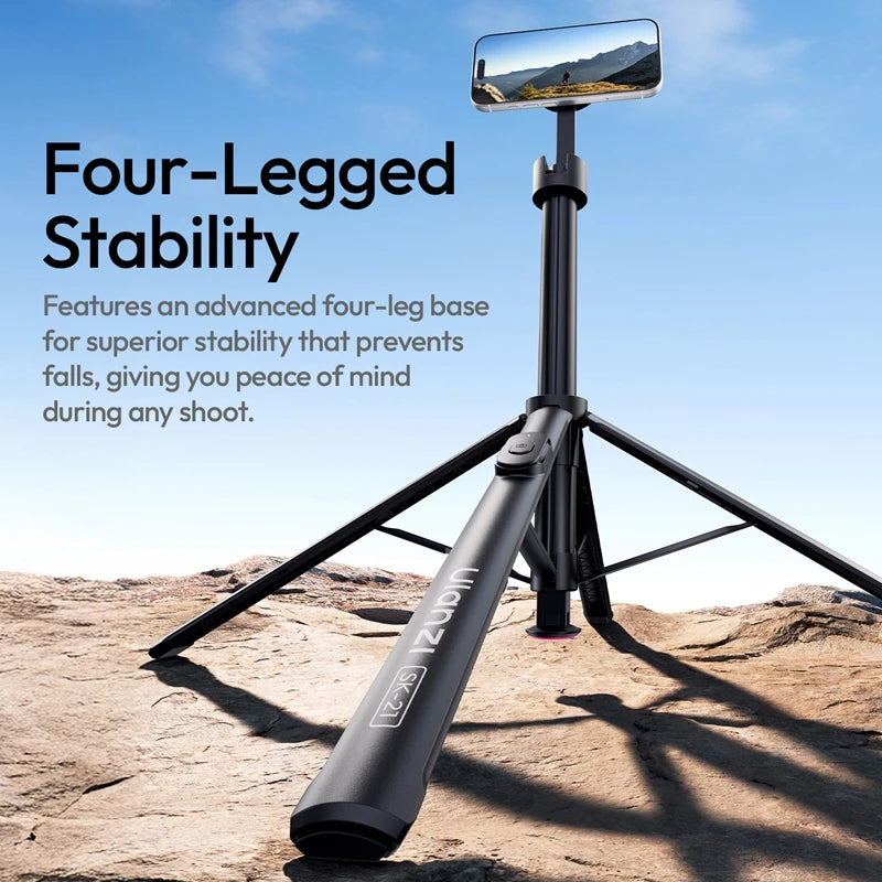 ជើងទម្រទូរស័ព្ទ Ulanzi SK-21 1.8M ម៉ាញេទិកបើកដោយស្វ័យប្រវត្តិ ជើងទម្រទូរស័ព្ទ សម្រាប់ Iphone 17 16 Pro Max Android ទូរស័ព្ទ 10M ប៊្លូធូស បញ្ជា Vlog