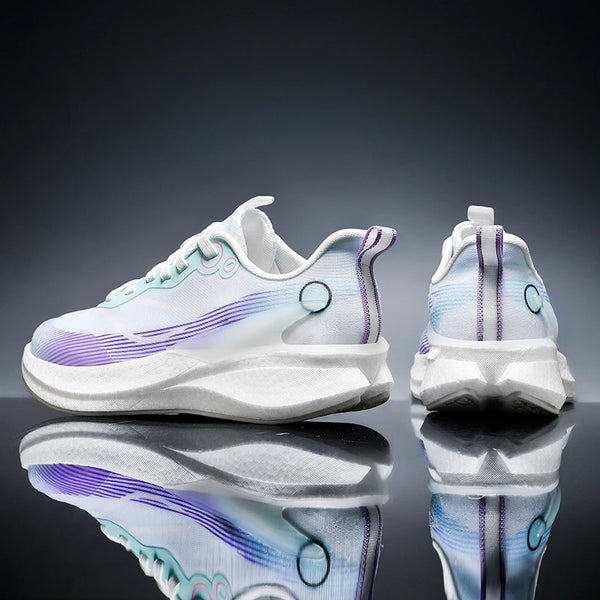 Men women carbon plate casual sneakers four seasons breathable soft-sole outdoor speed running shoes light racing sports shoes