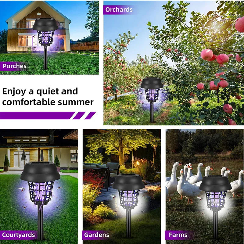 Solar Mosquito Killer Lamps Outdoor Courtyard Lawn Garden Terrace Outdoor Waterproof Fly Control Lamp forOutdoor Camping Orchard