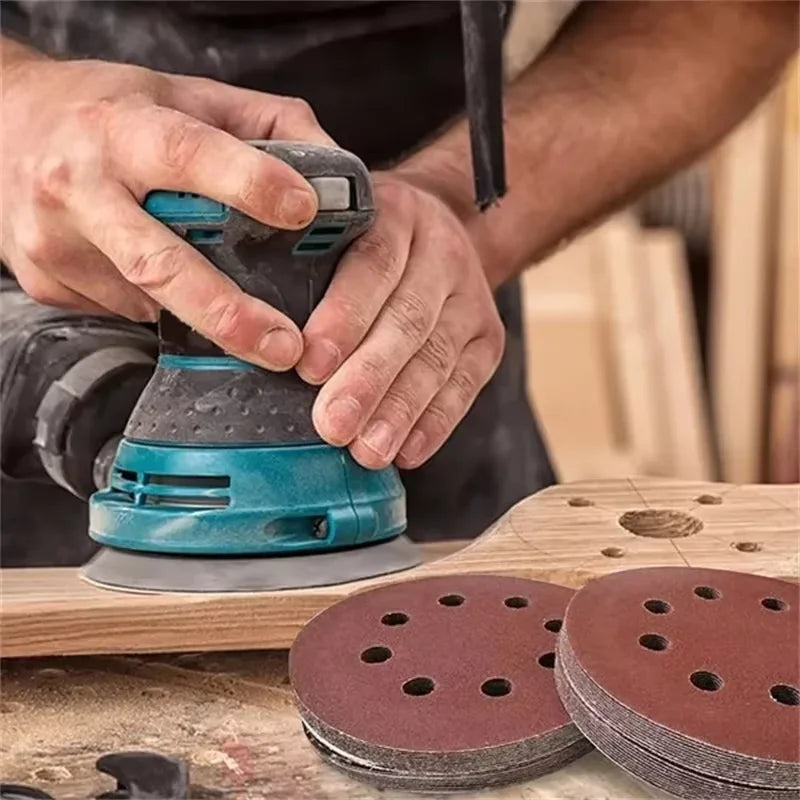 8 Hole 125mm Sandpaper Woodworking Metal Grinding Disc Abrasive Polishing Tool 40/1000 Grit Sanding Discs