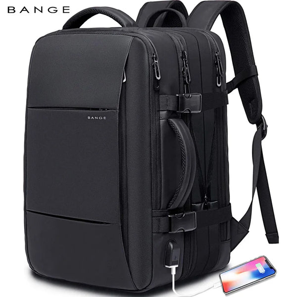 BANGE Business Expandable Backpack Waterproof 17.3 in Laptop Backpack Man Big Capacity Hiking Travel Bag Male Backpacks with USB