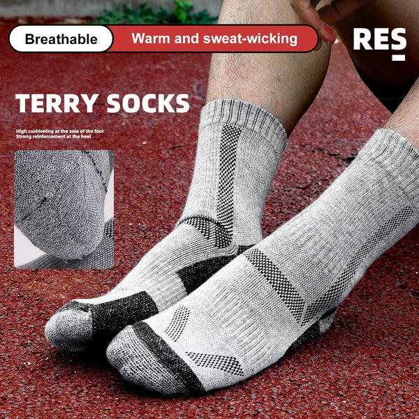 WRELS Merino Wool Thermal Socks Winter Long Warm Soft Ski Snowboarding Socks Thick Cotton Moisture Absorption High Elastic Socks
