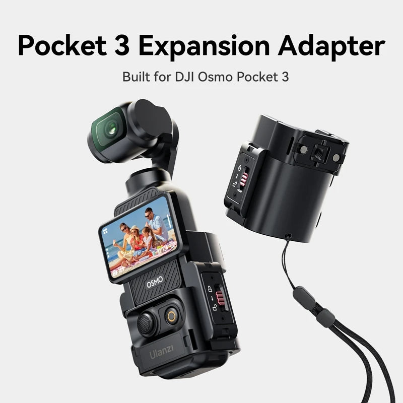 អាដាប់ទ័រពង្រីក Ulanzi PK-06 សម្រាប់ DJI Osmo Pocket 3 ជាមួយនឹងម៉ាញេទិករហ័សសម្រាប់ម៉ោនត្រជាក់សម្រាប់មីក្រូហ្វូនពន្លឺវីដេអូ Tripod Vlog