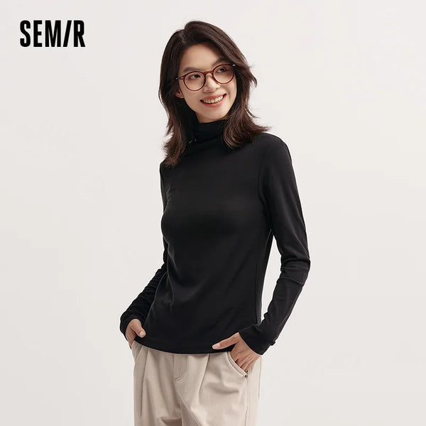 អាវយឺត Semir សម្រាប់នារី ដៃវែង ប្រឆាំងបាក់តេរី ពាក់កណ្ដាលក ស្ដើង រាងមូល ឆ្នាំ២០២៦ អាវទ្រនាប់ សម្រាប់ប្រើប្រចាំថ្ងៃ
