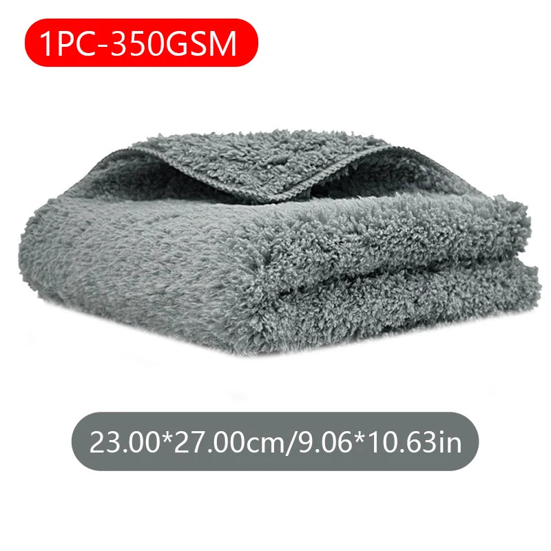 SEAMETAL 1/5PCS Edgeless Microfiber Auto Cleaning Towels Multifunctional Car Wash Towel Fast Dry Cloth Clean Rags 23x27/35x35cm