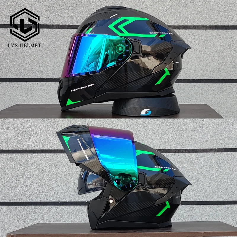 Motorcycle helmet modular flippable helmet cascos para motos built-in sunshade lens caps de moto full face helmet DOT approved