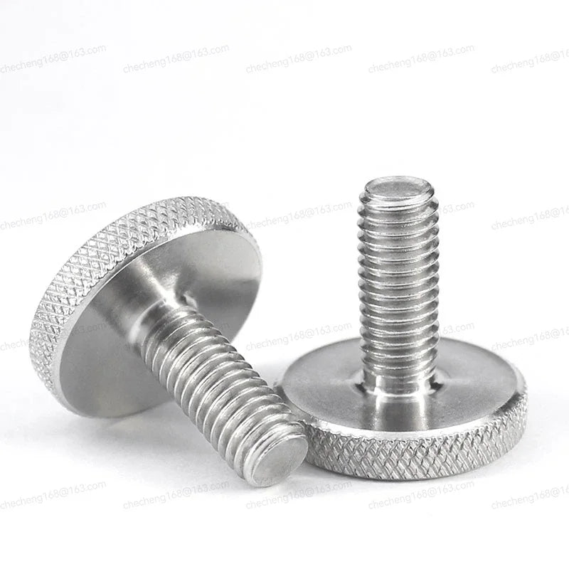 M3 M4 M5 M6 M8 M10 GB835 304 Stainless Steel Knurl Flat Round Head Hand Tighten Curtain Wall Glass Thumb Screw Bolt DIN653