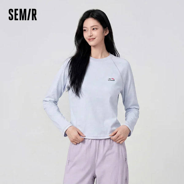 អាវយឺតដៃវែង Semir សម្រាប់នារី ស្លីម ស្រូបសំណើម ស្ងួតលឿន សម្រាប់កីឡាក្រៅផ្ទះ រដូវស្លឹកឈើជ្រុះ អាវក្រៅផ្ទះ សម្រាប់ស្លៀកតាមផ្លូវ ឆ្នាំ២០២៦