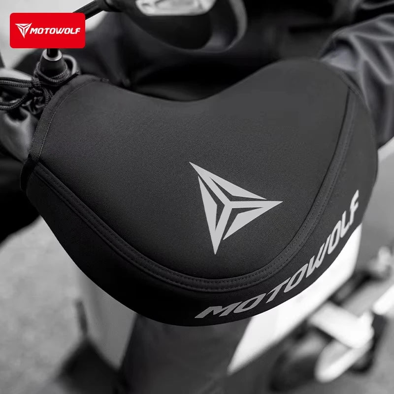 គម្របការពារដៃចង្កូតម៉ូតូ Motowolf គម្របដៃការពារទឹកជ្រាបខ្យល់រដូវរងាក្តៅឆ្លុះបញ្ចាំងសមជាសកលសម្រាប់ម៉ូតូស្កូតឺ