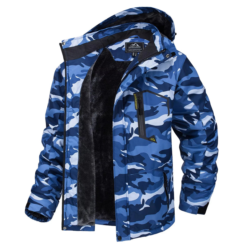 Men's Winter Ski Jacket Waterproof Insulated Fleece Lined Snowboard Parka Hooded Thermal Snow Coat