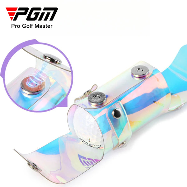 PGM Small Golf Ball Bag Waist Bags Clip Men Women Portable Balls Cover Magnetic Suction Buckle Colorful Laser QJ007