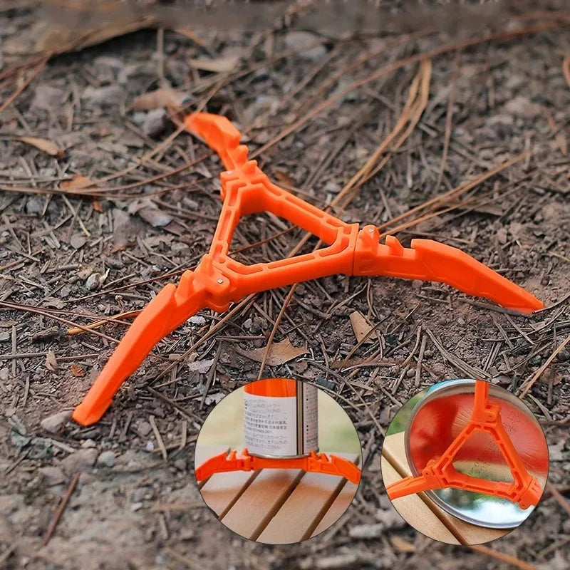 1pc Outdoor Folding Gas Tank Support Portable Flat Gas Tank Three-legged Stable Plastic Fixing Frame Camping Accessories