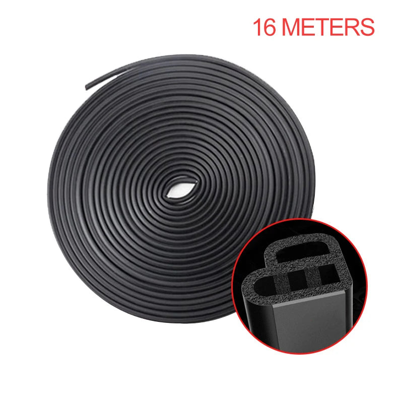Car Door Rubber Seal Strips Auto Double Layer Sealing Stickers For Door Trunk Sound Insulation Weatherstrip Interior Accessories