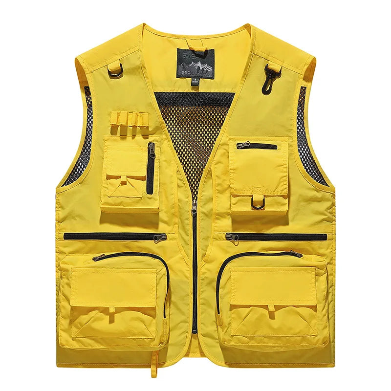 2026 Spring and Autumn's New mesh quick-drying vest for men's casual outdoor multi-bag fishing and photography workwear