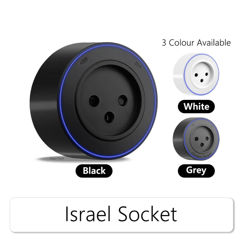 Induction lamp Wall Power Track Socket EU/FR/Russian/Israel/Italy Office Electric Socket Removable Adapter Plug UK Universal USB