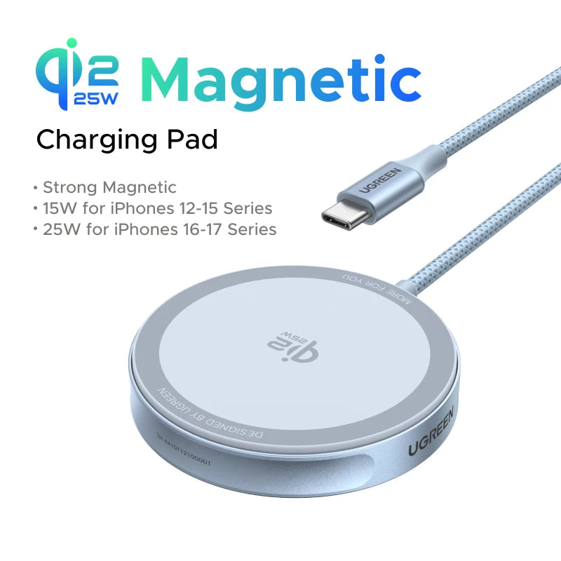 UGREEN Magflow Qi2.2 25W Wireless Charger For iPhone 17 16 Pro Max Fast Charging Qi2 Certified Magnetic Phone Charging Pad