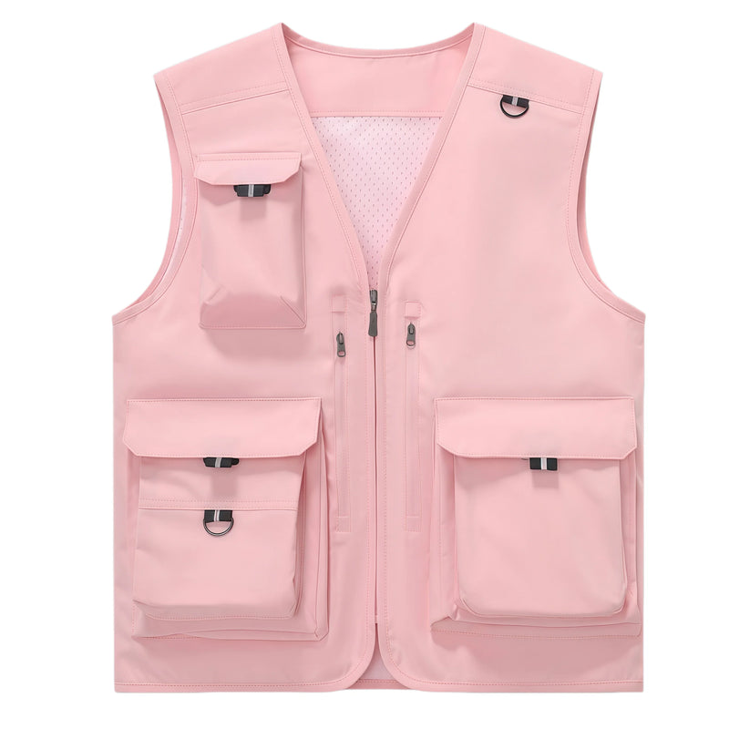 12 Fashion colors Summer outdoor fishing lightweight vest Multi-pocket high-end  Work and leisure vest custom logo printed
